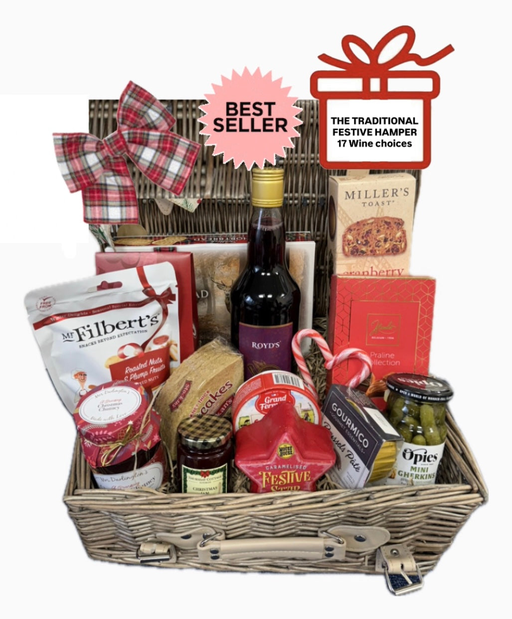 The Traditional Festive Cheese, Wine & Nibble Hamper