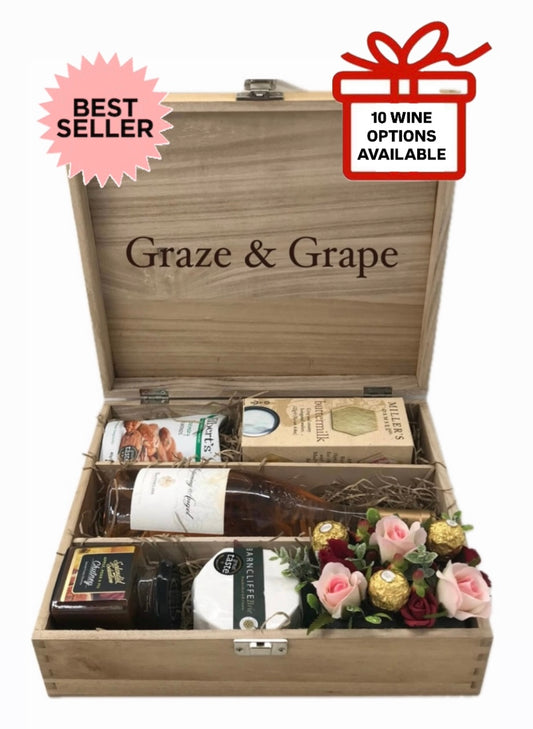 Bespoke & Beautiful Gourmet Gift Box with 10 Wine Options