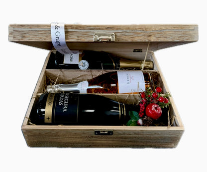 Celebration Fine Wine Trio Gift Box. Champagne, Cava & Prosecco